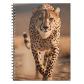 Majestic Wild Cheetah Running Photo Notitieboek (Voorkant)