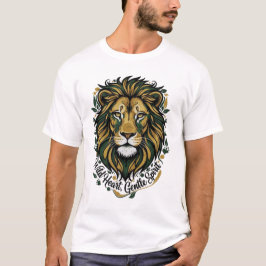Majestic Wild Heart Gentle Spirit Lion Head Green  T-shirt