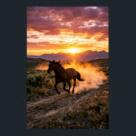 Majestic Wild Horse Sunset Poster | Luxury Western<br><div class="desc">Add a refined western statement to your interior with this majestic wild horse sunset poster, designed with rich natural color, cinematic movement, and elegant landscape depth. ​ The glowing sky, dusty trail, and strong equine silhouette create a premium visual mood that works beautifully in upscale rustic, western, and farmhouse-inspired interiors....</div>