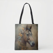 Majestic Wilde Paard met Kleurrijke Manen Tote Bag (Voorkant)