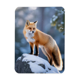 Majestic Winter Fox Fotografie Magneet