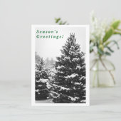 Majestic Winter in Black and White, Personalized Feestdagenkaart (Staand voorkant)