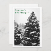 Majestic Winter in Black and White, Personalized Feestdagenkaart (Voorkant / Achterkant)