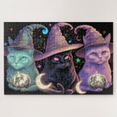 Majestic Witchy Cats Illustratie Legpuzzel (Horizontaal)