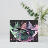 Majestic Witchy Kitty Katten Briefkaart (Staand voorkant)