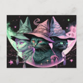 Majestic Witchy Kitty Katten Briefkaart (Voorkant)