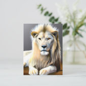 Majestic Witte Leeuw met Verschillende Gekleurde O Briefkaart (Staand voorkant)