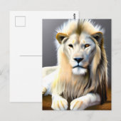 Majestic Witte Leeuw met Verschillende Gekleurde O Briefkaart (Voorkant / Achterkant)