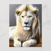 Majestic Witte Leeuw met Verschillende Gekleurde O Briefkaart (Voorkant)
