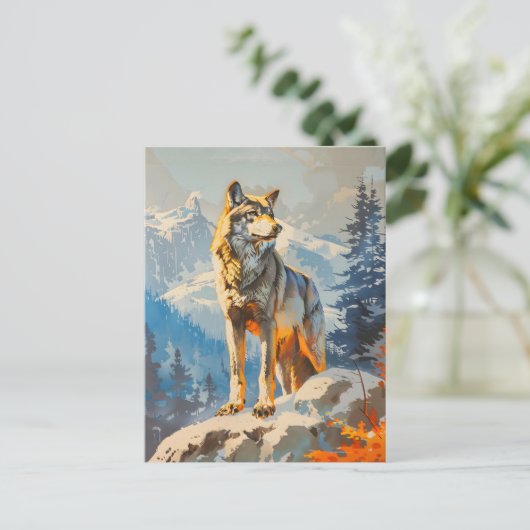 Majestic Wolf Briefkaart (Staand voorkant)