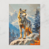 Majestic Wolf Briefkaart (Voorkant)