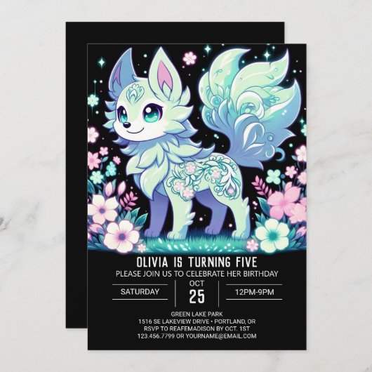 Majestic Wolf digitale verjaardag Kaart (Voorkant / Achterkant)