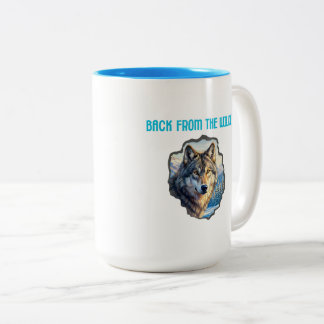 Majestic Wolf Double Exposure Wilderness Mugs Tweekleurige Koffiemok