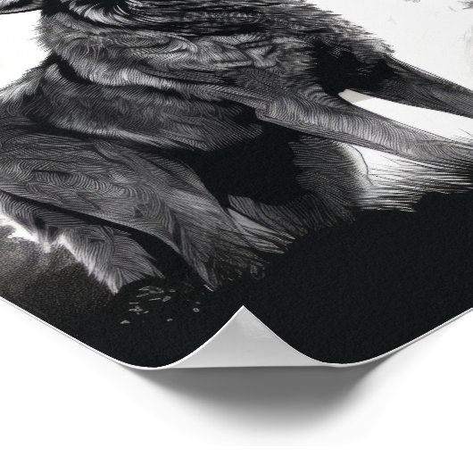 Majestic Wolf Howling op het Volle Maan Poster (Hoek)