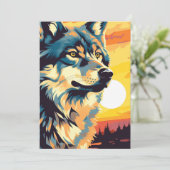 Majestic Wolf Impressionist Journey Aankondiging (Staand voorkant)