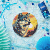 Majestic Wolf Impressionist Journey Papieren Bordje (Feest)