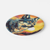 Majestic Wolf Impressionist Journey Papieren Bordje (Gekanteld)