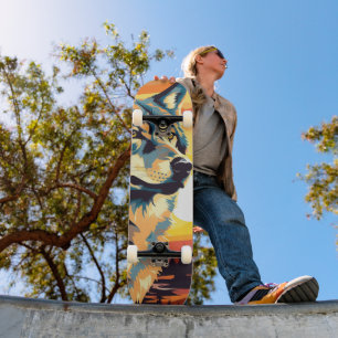 Majestic Wolf Impressionist Journey Persoonlijk Skateboard
