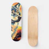 Majestic Wolf Impressionist Journey Persoonlijk Skateboard (Voorkant)