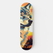 Majestic Wolf Impressionist Journey Persoonlijk Skateboard (Voorkant)