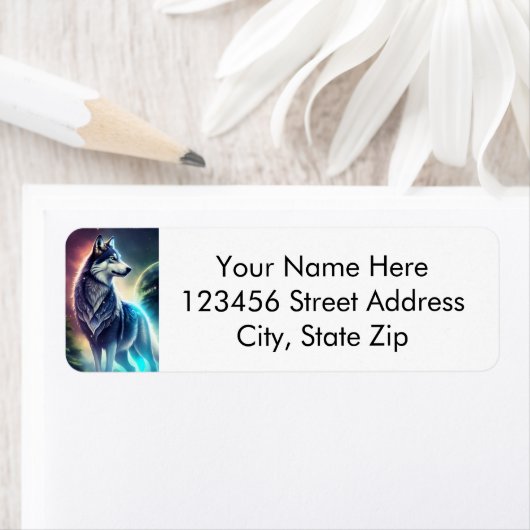 Majestic Wolf met etiket van het kosmische straala (Insitu)