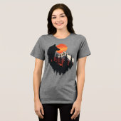 Majestic Wolf Mountain Sunset Graphic T-Shirt (Voorkant volledig)