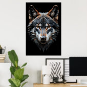 Majestic Wolf Portrait – Hyperrealistische Dierenk Poster (Thuiskantoor)