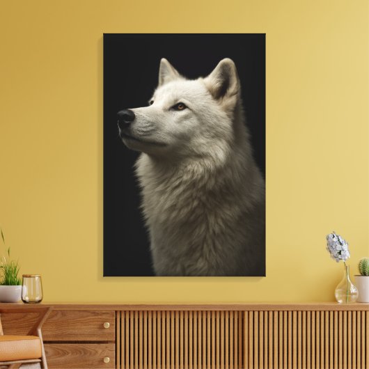 Majestic Wolf Portrait Strength & Royal Confidence Canvas Afdruk (Insitu (Woonkamer))