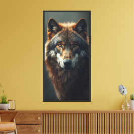 Majestic Wolf Portrait Strength & Royal Confidence Canvas Afdruk