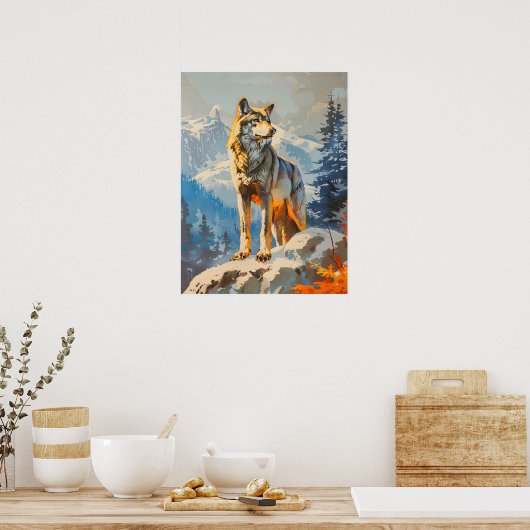 Majestic Wolf Poster (Keuken)