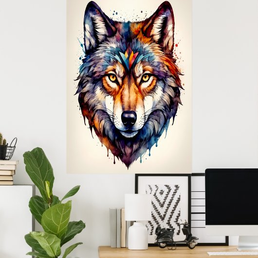 Majestic Wolf Poster (Thuiskantoor)