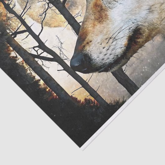 Majestic Wolf Profile Decoupage Tissuepapier (Detail)