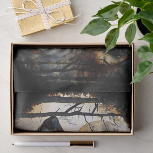 Majestic Wolf Profile Decoupage Tissuepapier (Geschenk)