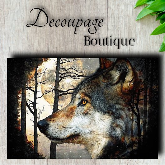Majestic Wolf Profile Decoupage Tissuepapier