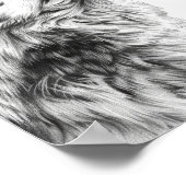 Majestic Wolf Staren naar het Sky Sketch Poster (Hoek)