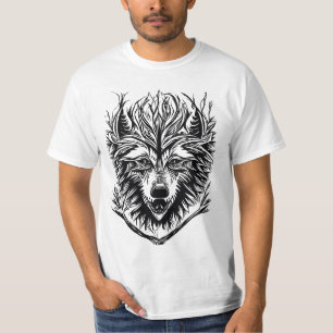 Majestic Wolf Tattoo T-shirt