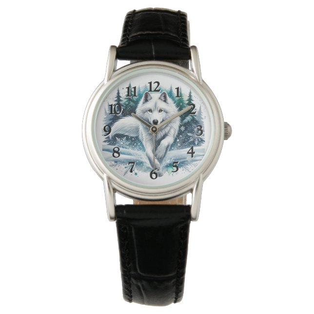 Majestic Wolf Timepiece Horloge (Voorkant)
