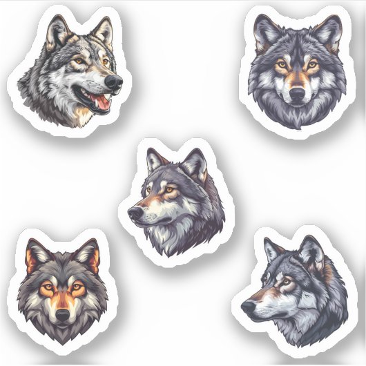 Majestic Wolf Vibrant sticker Pack (Voorkant)