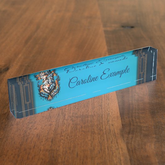 Majestic wolfskop naambordje (Zijkant)