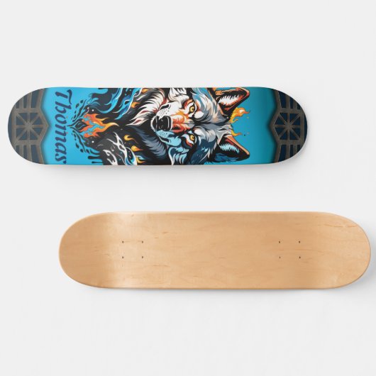 Majestic wolfskop persoonlijk skateboard (Horizontaal)