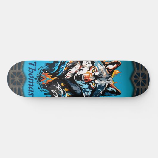 Majestic wolfskop persoonlijk skateboard (Horizontaal)