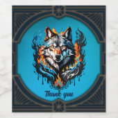 Majestic wolfskop wijn etiket (Enkel label)