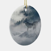 Majestic Wolven in de boslijst Keramisch Ornament (Rechts)