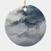 Majestic Wolven in de boslijst Keramisch Ornament (Achterkant)