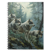 Majestic Wolves Spiral Notitieboek