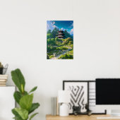 Majestic Wooden Temple Poster (Thuiskantoor)