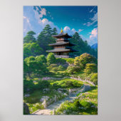Majestic Wooden Temple Poster (Voorkant)