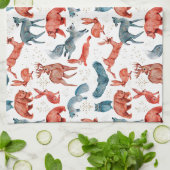 Majestic woodland animals pattern theedoek (Gevouwen)