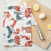 Majestic woodland animals pattern theedoek (Quarter Fold)