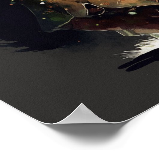 Majestic Woodland Black Santa in een groene mantel Poster (Hoek)